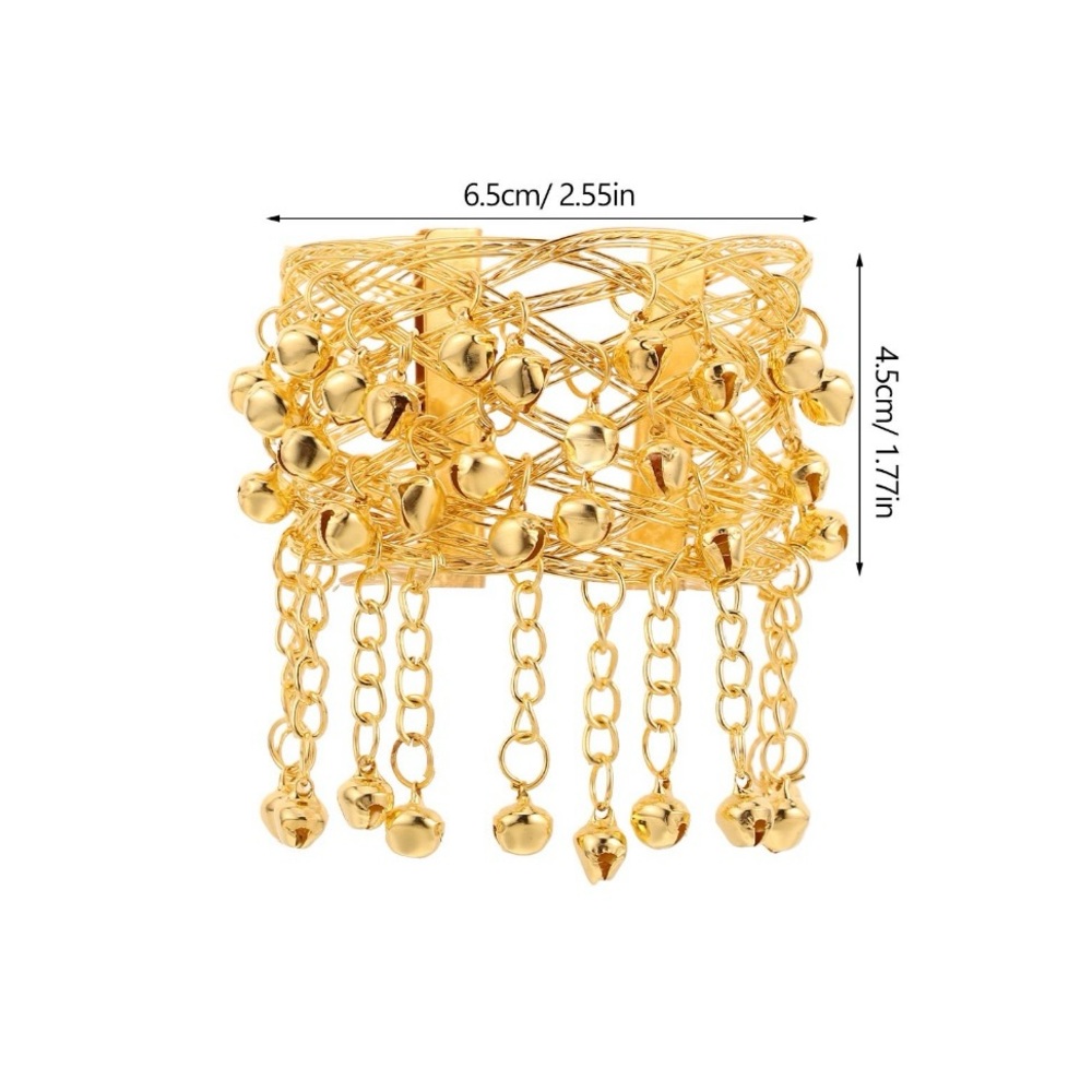 Chic Gold Mesh Bracelet with Dangling Beads - Picture 7 of 9
